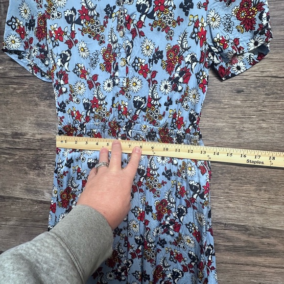 Calvin Klein Jeans Red Peplum Midi Sundress with Notched Collar - Picture 9 of 9